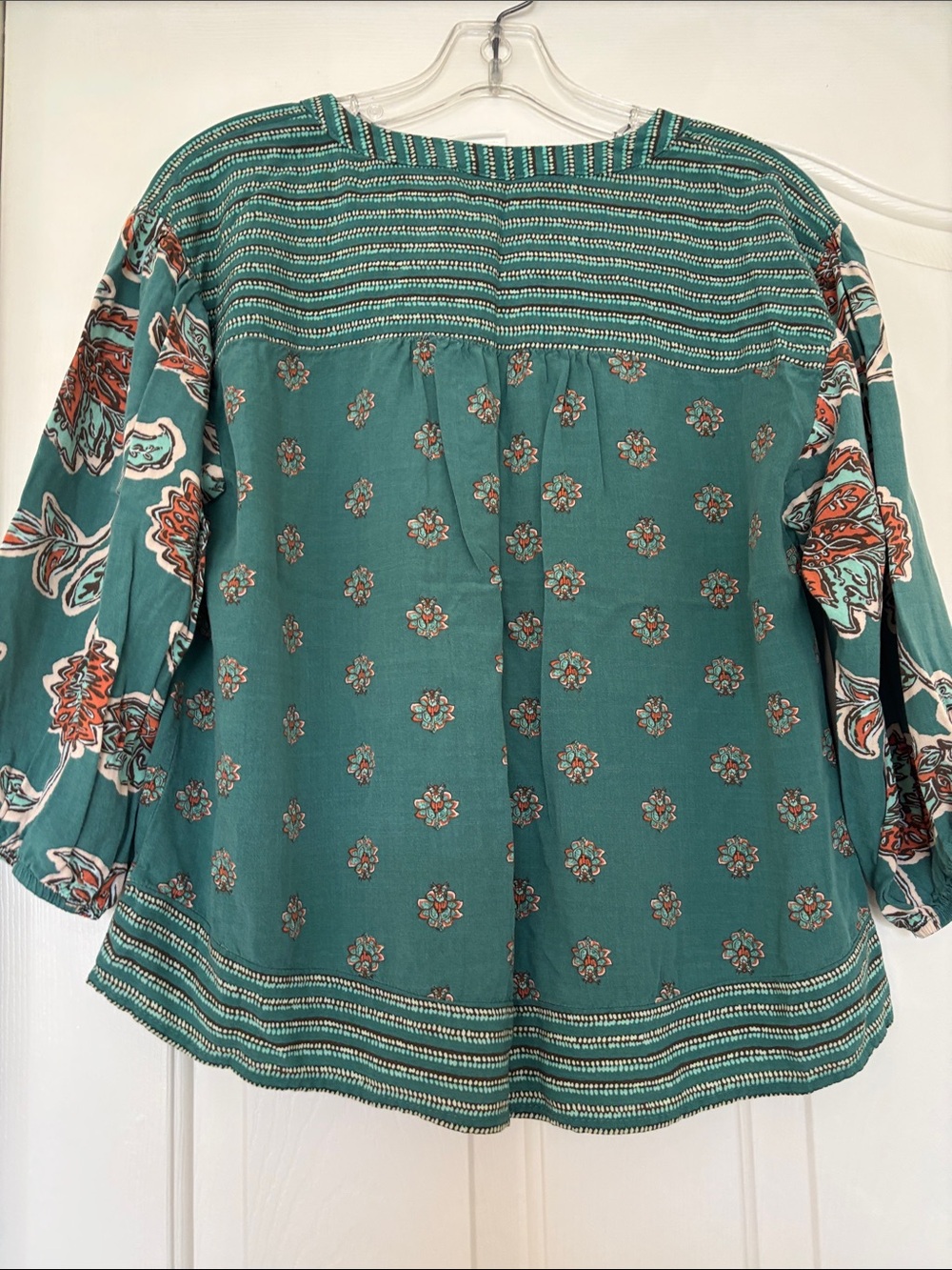 Knox Rose Green Boho Floral Tunic Top - Picture 2 of 7